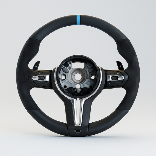 BMW M Performance Carbon Steering Wheel – F90 / G30 (2017–2023) | Blue Center Stripe