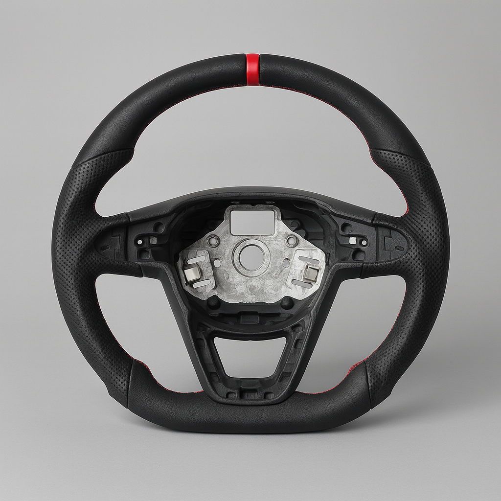Seat Leon Cupra Leather Steering Wheel – Mk3 MQB (2013–2019) | Red Stitching