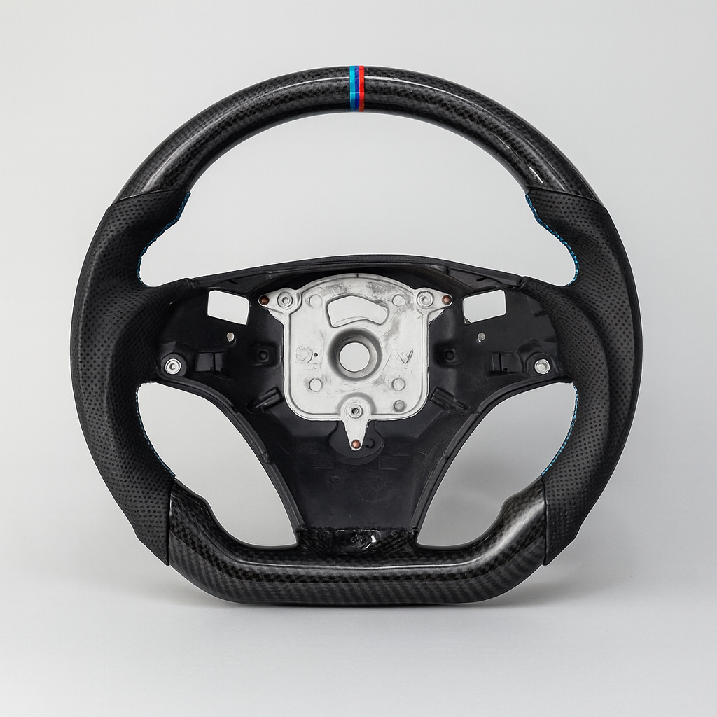 BMW 3 Series E90/E91/E92/E93 (2005–2013) Hydro-Dipped Carbon & Leather Steering Wheel