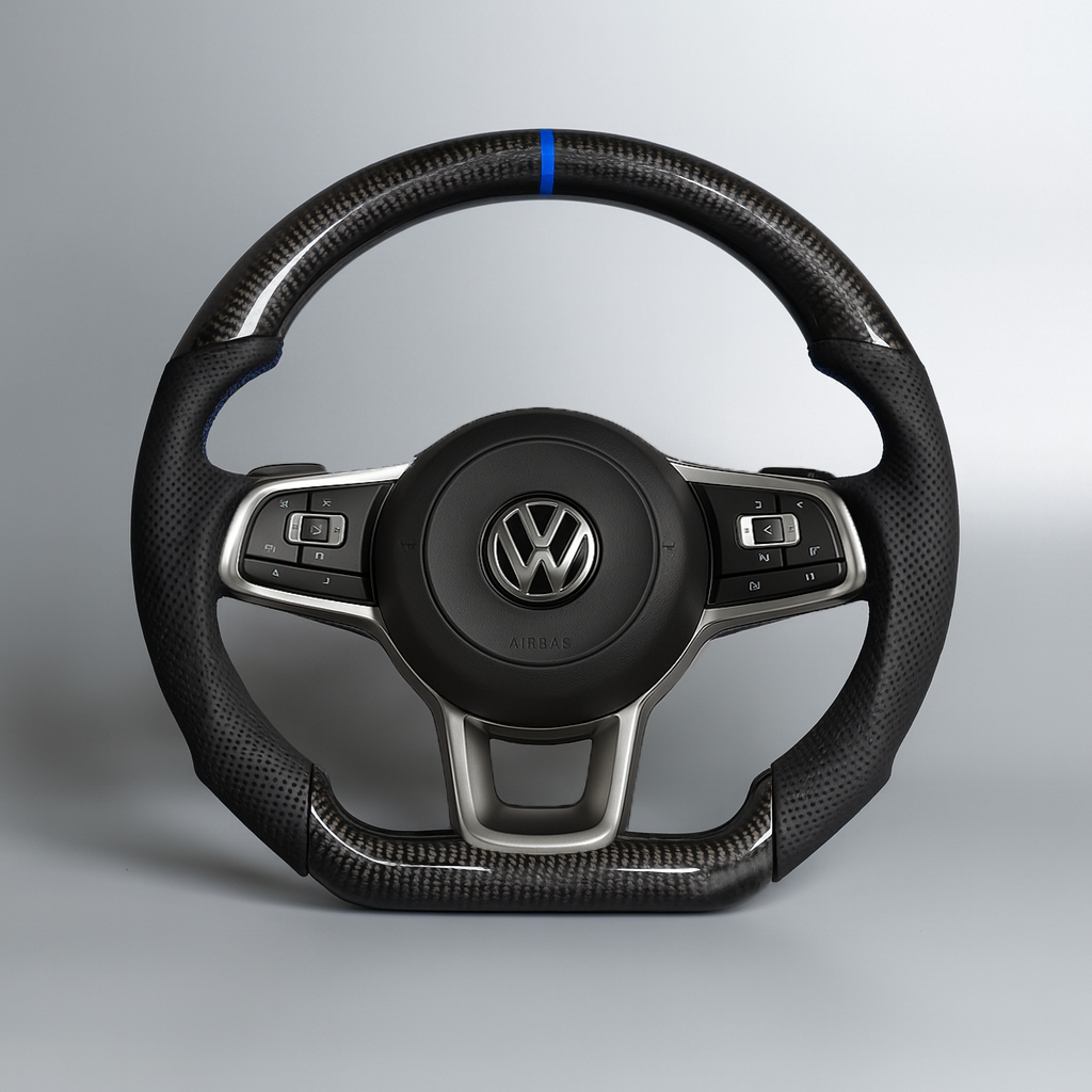 Volkswagen Golf 7 GTI / R Carbon Steering Wheel (2015–2019) | Blue Stitching