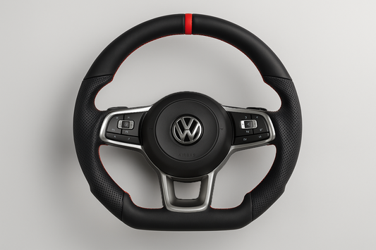 Volkswagen Golf 7 GTI / R / GTD (2015–2019) Leather Steering Wheel – Red Stitching