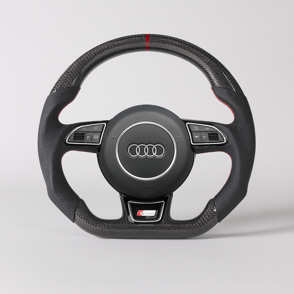 Audi RS Carbon Steering Wheel – C7 Platform (2012–2016) | Red Center Stripe