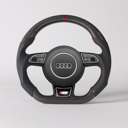Audi RS Carbon Steering Wheel – C7 Platform (2012–2016) | Red Center Stripe