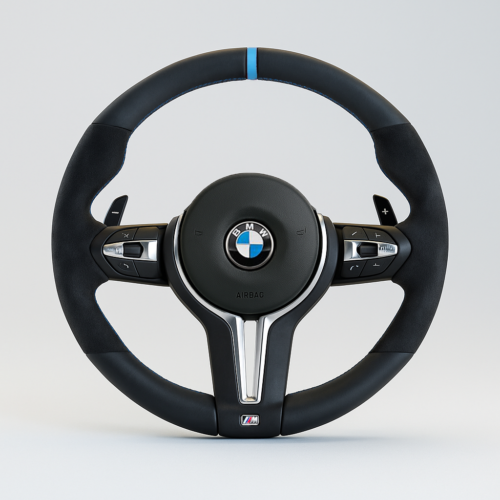 BMW M Performance Carbon Steering Wheel – F90 / G30 (2017–2023) | Blue Center Stripe