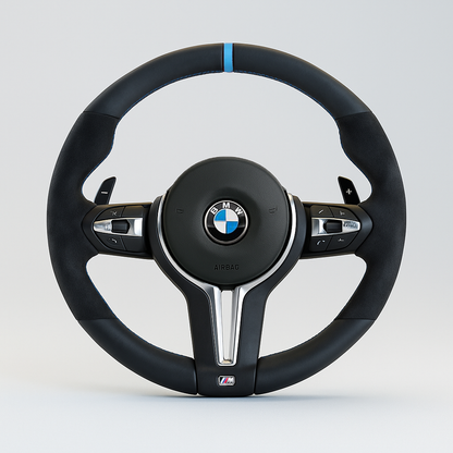 BMW M Performance Carbon Steering Wheel – F90 / G30 (2017–2023) | Blue Center Stripe