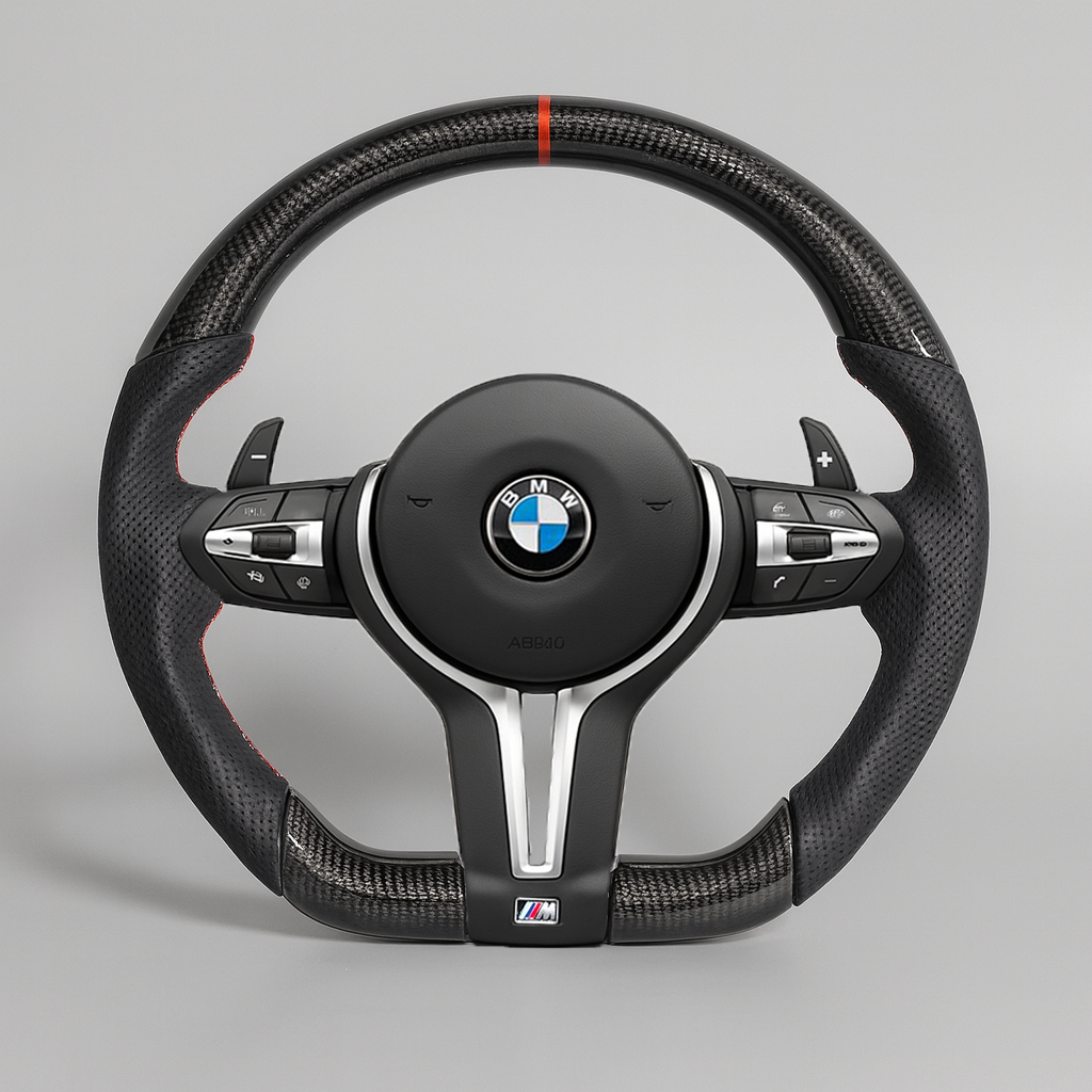 BMW M Performance Carbon Steering Wheel – F30 Platform (2012–2019) | Red Racing Stripe