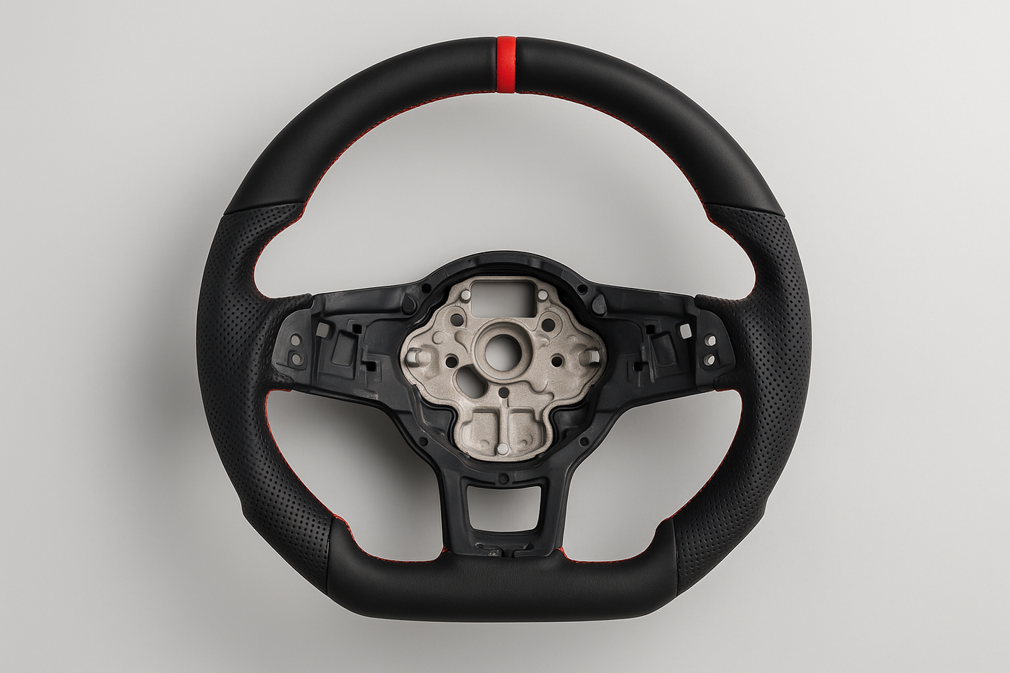 Volkswagen Golf 7 GTI / R / GTD (2015–2019) Leather Steering Wheel – Red Stitching