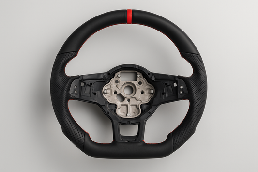 Volkswagen Golf 7 GTI / R / GTD (2015–2019) Leather Steering Wheel – Red Stitching