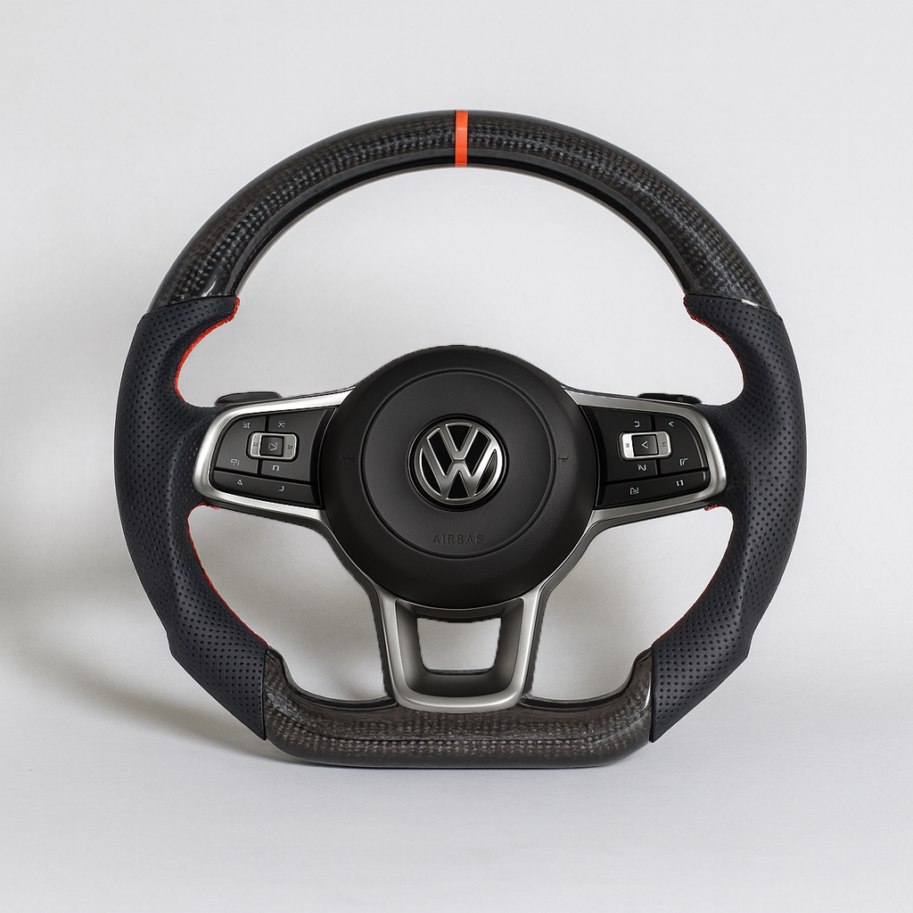 Volkswagen Golf 7 GTI / R Carbon Steering Wheel (2015–2019) | Red Stitching