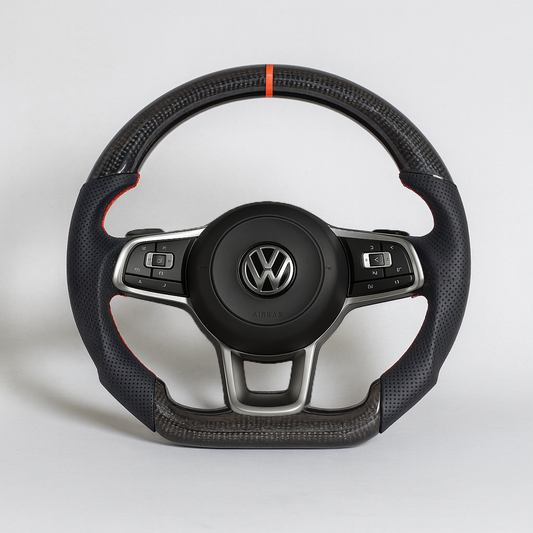 Volkswagen Golf 7 GTI / R Carbon Steering Wheel (2015–2019) | Red Stitching