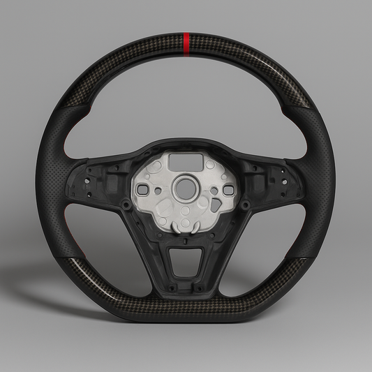 Volkswagen Golf 8 GTI / R Carbon Steering Wheel (2020–2024) | Red Center Stripe